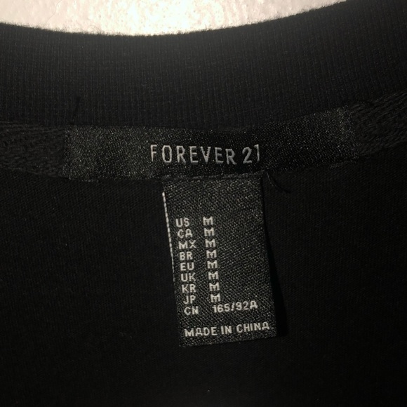 FOREVER21 NYC Graphic Band Tee Lace Up Back Black Medium Cotton Festival Boho - Picture 3 of 6